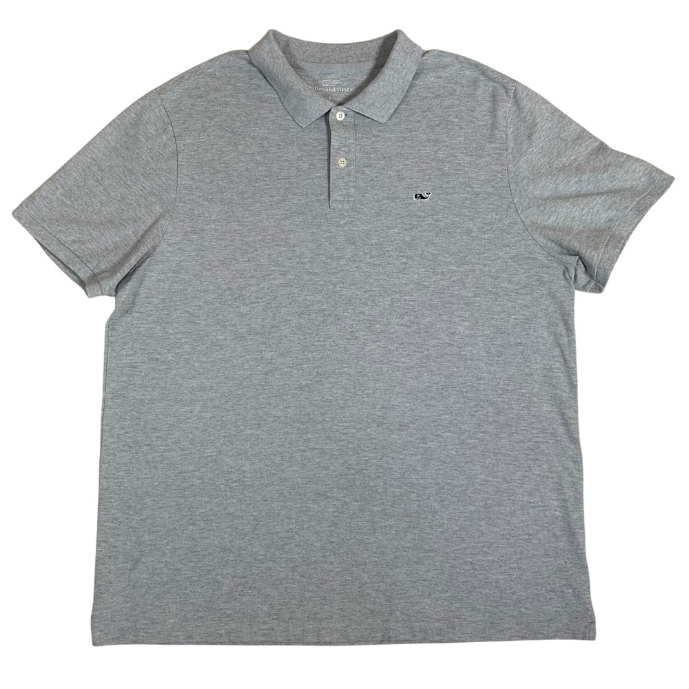 Vineyard Vines Polo Shirt Mens‎ Large Gray Excellent Short Sleeve Cotton Blend